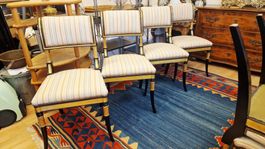 Elegante Stühle, 4 Stk., schwarz/gold, top Zustand
