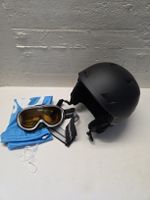 Skihelm Salomon Pioneer Pro mit Uvex Skibrille schwarz