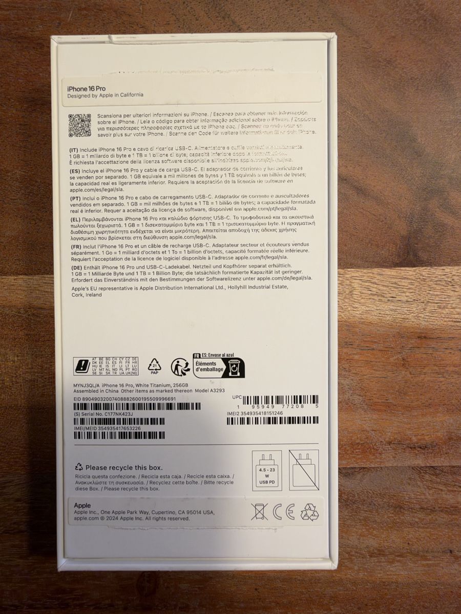 Apple Handys / Smartphones: Iphone 16 pro 256gb – Gebraucht aus Herznach von Polygraph 1