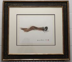 Bruno Haas, Akt 1991, Original Bleistift Kreide,
