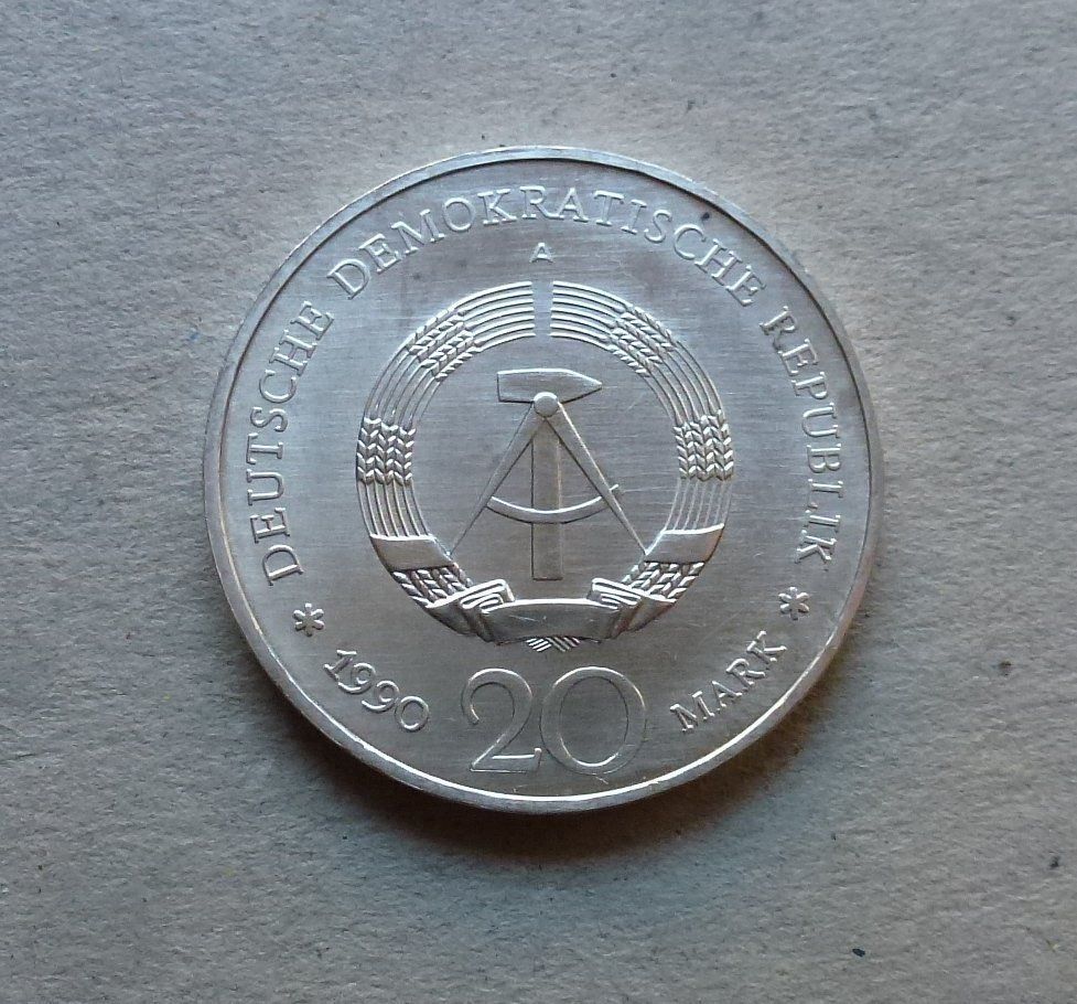 Alle Münzen: DDR ++ 20 Mark 1989 Silber – Gebraucht aus Walkringen von Casablanca777