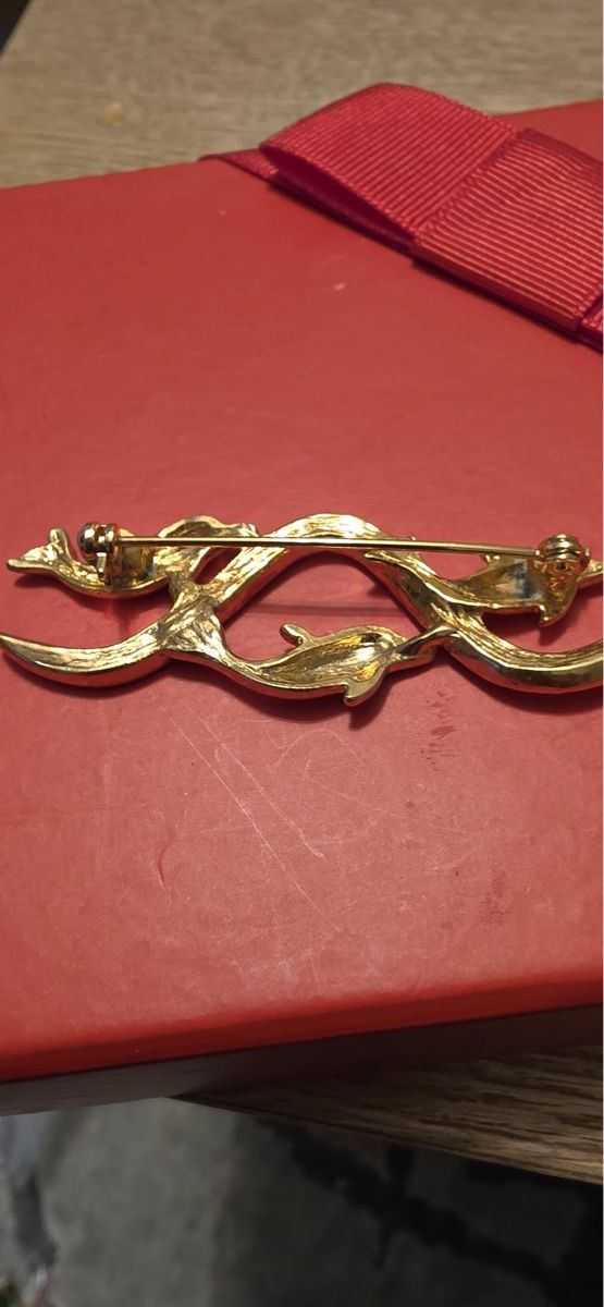 Spille & Fermagli: Vintage Delfin Brosche, goldfarben mit Strass - Top! – Usato da St. Gallen venduto da mania03 2