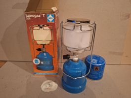 CAMPING - GASLAMPE lumogaz T206 mit Ersatzkart.  und Strumpf