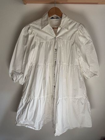 Oversized white buttoned dress