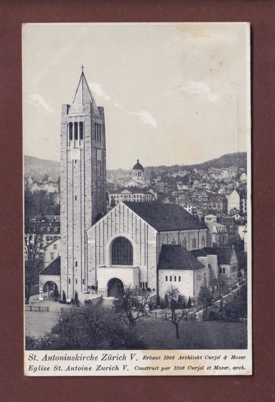 Cartoline postali: ZÜRICH - St. Antoniuskirche - 1911 – Usato da Pully venduto da nicecards
