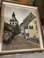 Altes Ölgemälde Dorfkirche F. Rapold 44 signiert Gemälde