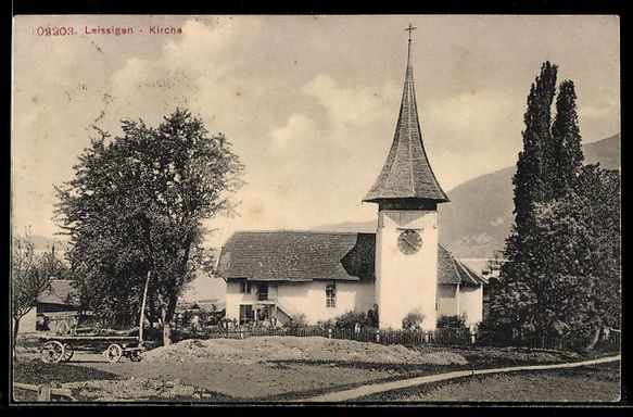 Ansichtskarten: AK Leissigen, Kirche im Sonnenschein – Gebraucht aus Berlin von bartko-reher