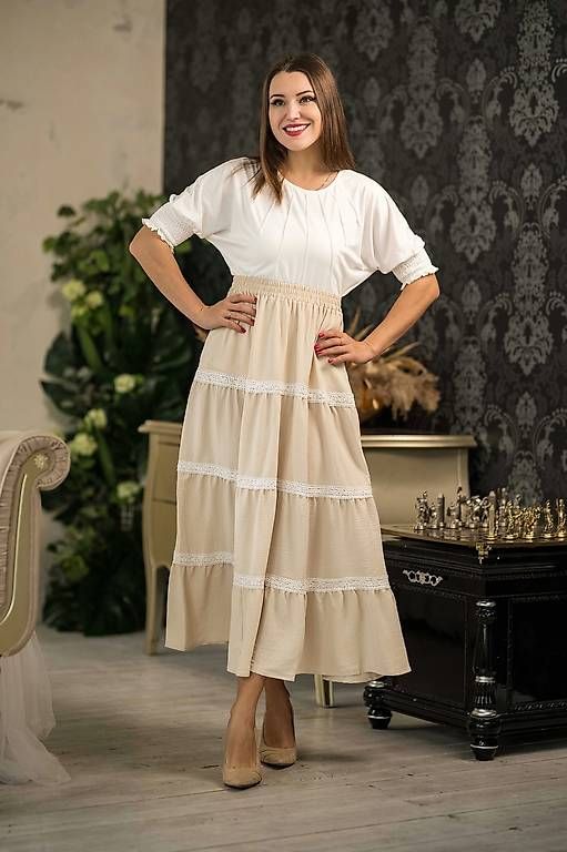 Gonne: Wunderschöner beige Rock cottagecore S – Usato da Mägenwil venduto da VintageGirly