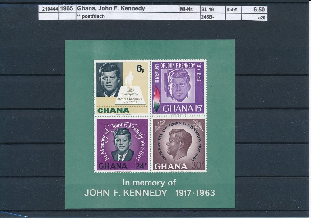 1965 Ghana, John F. Kennedy Block Kaufen auf Ricardo