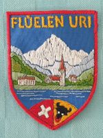 Vintage Badge Wappen FLÜELEN URI ST. GALLER STICKEREI
