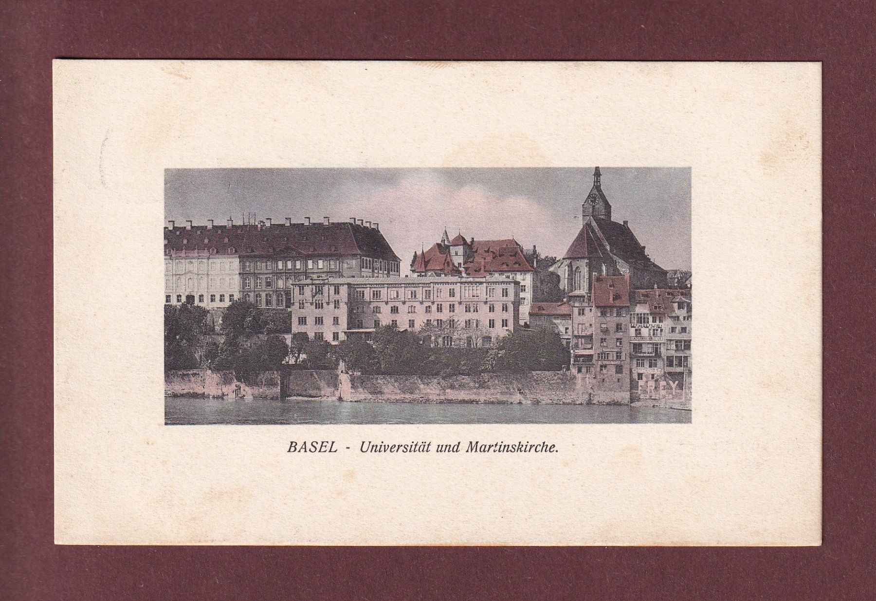 Cartoline postali: BASEL - Universität - Martinskirche - 1903 – Usato da Pully venduto da nicecards-shop