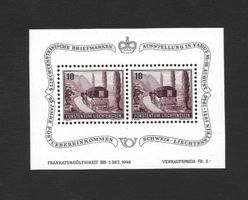 Liechtenstein Block W19 Briefmarkenausstellung ** 10.8.1946