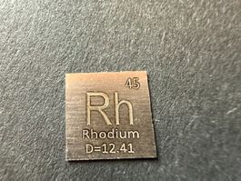 Rhodium Plättchen 10 x 10 x 0,1 mm mit Gravur