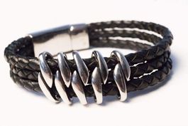 Lederarmband mit Edelstahl