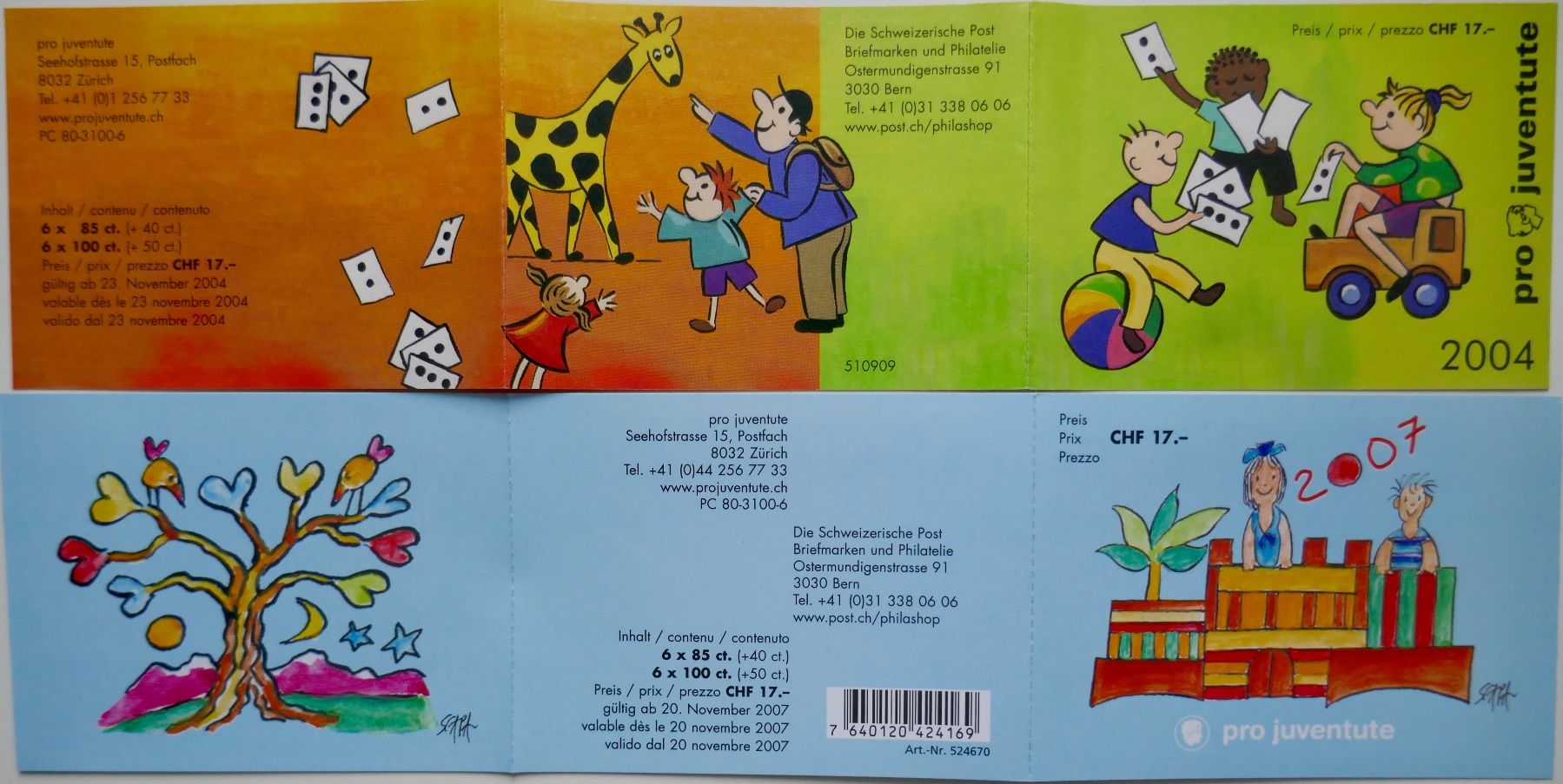 Alle Briefmarken: 4 Stk Markenheftchen postfrisch** – Neu (gemäss Beschreibung) aus Möhlin von PHILABARTIS 2