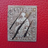 Strubel: 22D (22B3) mit TINTE + Rund-Stempel: ST.GALLEN, LP!