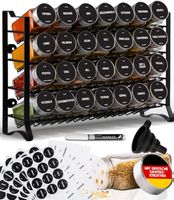 Gewürzregal mit 28 Gläsern & Etiketten Organizer
