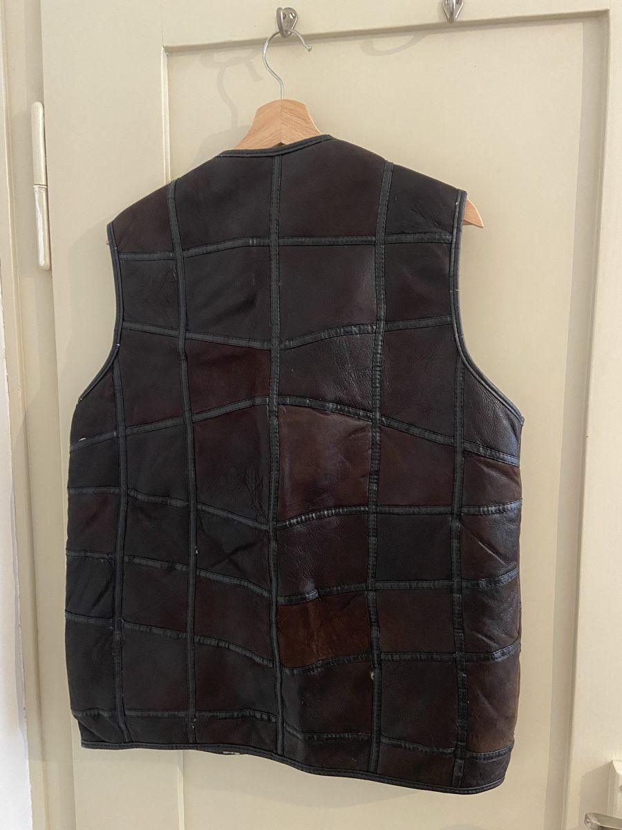 Gilets: Braune Leder-Weste mit Fell-Futter – D'occasion à Zürich par luc_8sdm 6