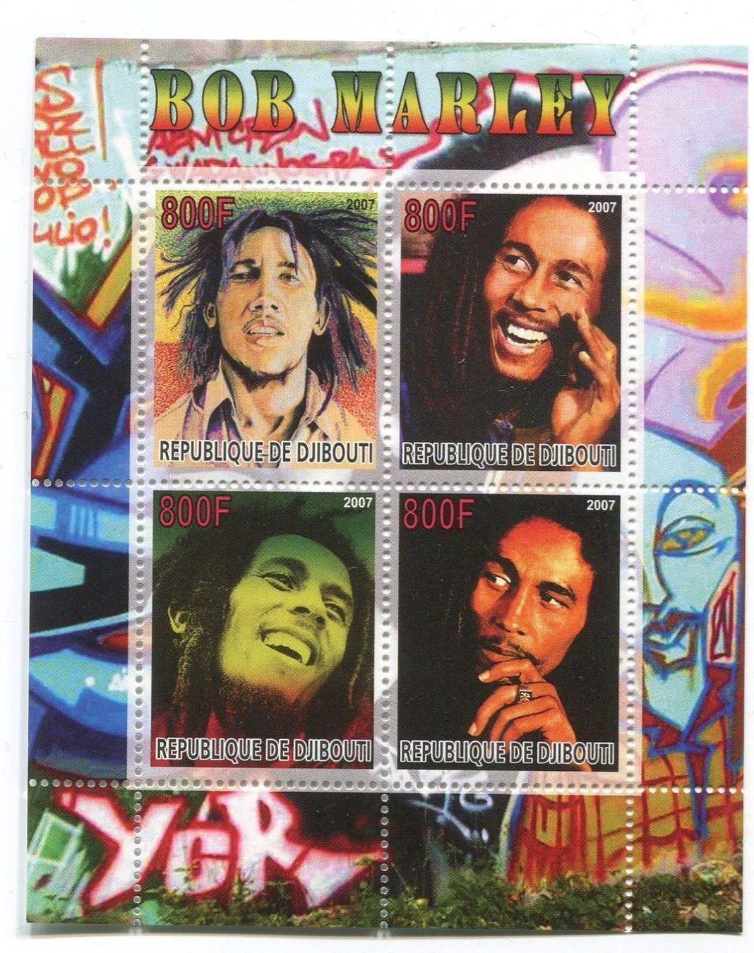 Tous les timbres: Block "Bob Marley". Dschibuti. – Neuf avec emballage d'origine à Basel par Butsch5