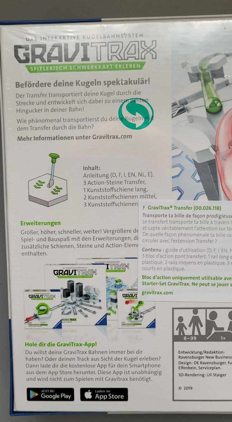 Giocattoli: Gravitrax Erweiterungs -Transfer – Nuovo e nell'imballaggio originale da Oberuzwil venduto da aseinkaufswelt 2