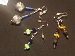 Lot Schmuck 3 paar Ohrringe Handarbeit Antiallergisch