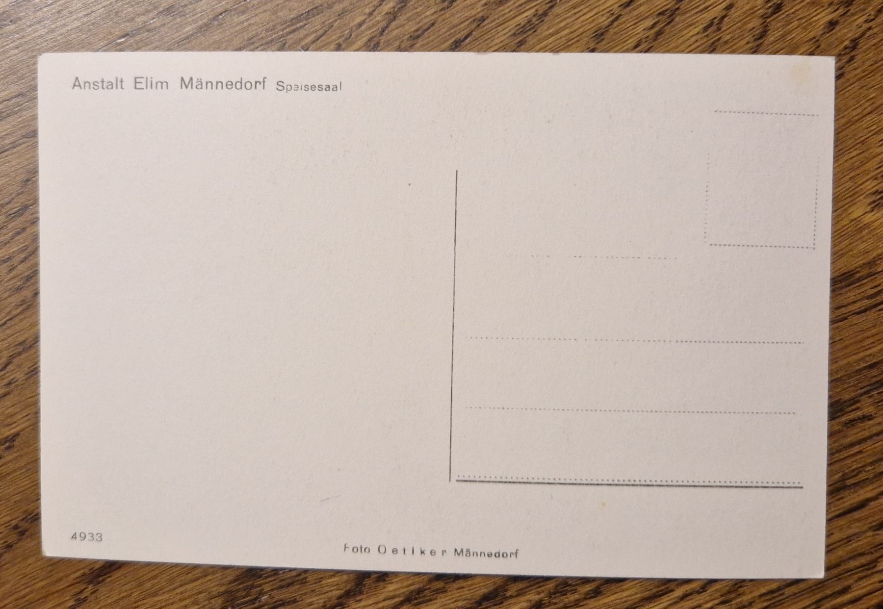 Cartes postales: Speisesaal Anstalt Elim Männedorf – D'occasion à Ebikon par Donar50 1