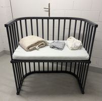 BabyBay Boxspring Beistellbett grau mit Zubehör