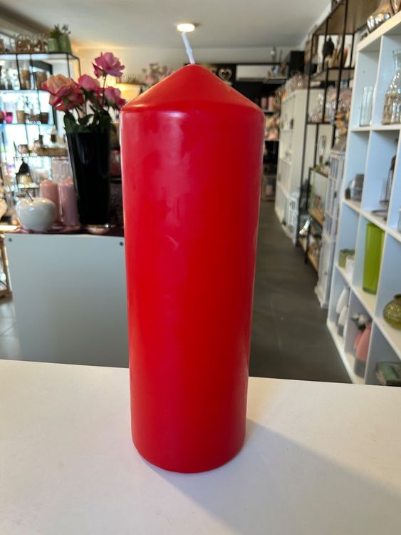 Totenkopfkerze Rot Und Schwarz Groß | Esoterik Fachgeschäft