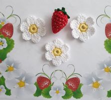 1 Stk Erdbeere gehäkelt, fragola uncinetto, crochet 753