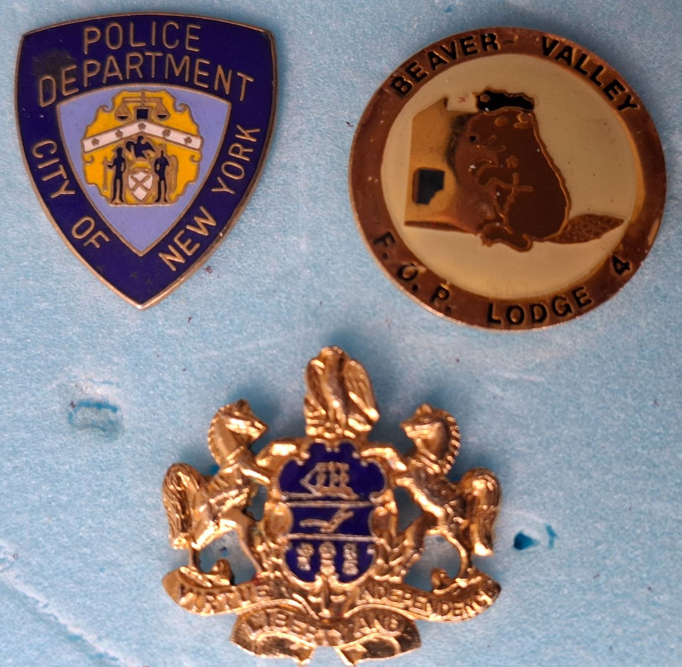 Placchette & Badge: 3 Pins der Polizei von Amerika – Usato da Grenchen venduto da Schlussliecht