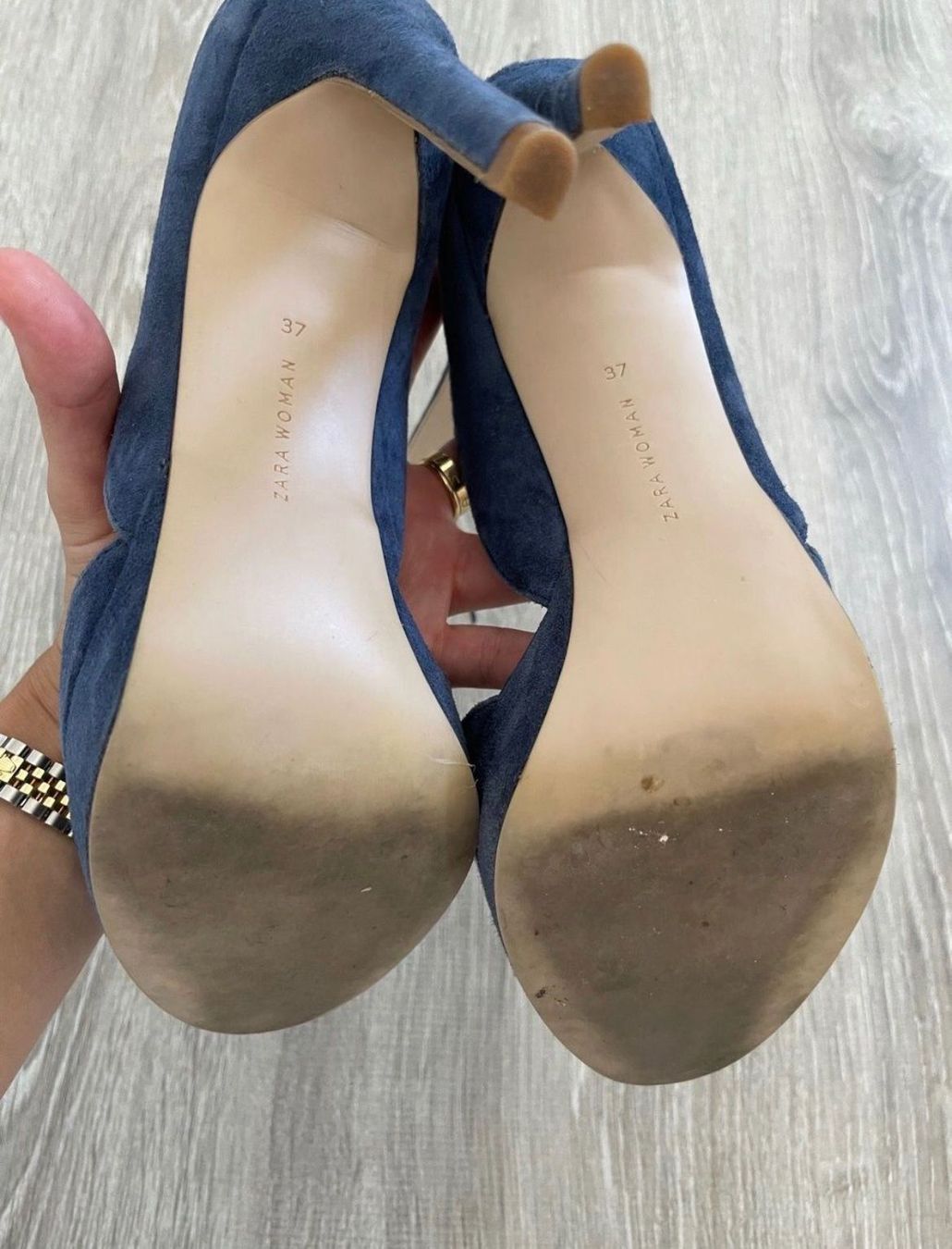 Zara Damenschuhe: Sandals au talons bleu daim 37 – Gebraucht aus La Croix (Lutry) von secondhandZara 3