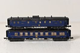 Wagen CIWL blau Trix Spur N ohne OVP , 2 Stück