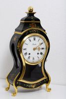 Tischuhr Zenith antik schwarz mit Blumenmalerei Zubehör