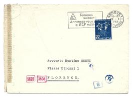 Zensur-Brief Maschinenste 22.I.1944 Einzelfrankatur Nr. J108