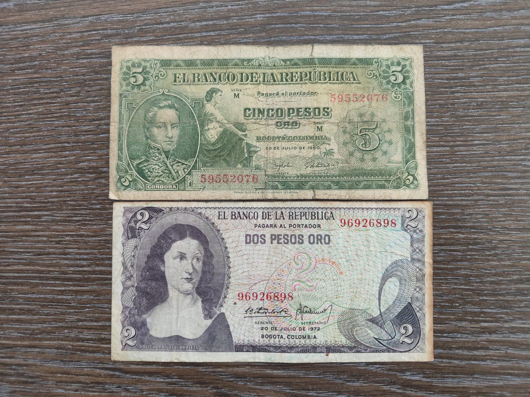 Banconote: Kolumbien 2 Stück !!!!!!! – Usato da Flaach venduto da Lonzo99