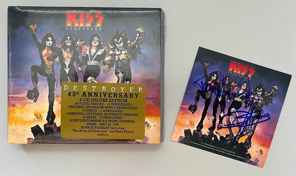 Kiss Autogramm Simmons Stanley Destroyer 45th 2xcd Mit Coa Kaufen