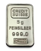 Credit Suisse Silberbarren 5g 999.0 Jubiläum 1924–1974