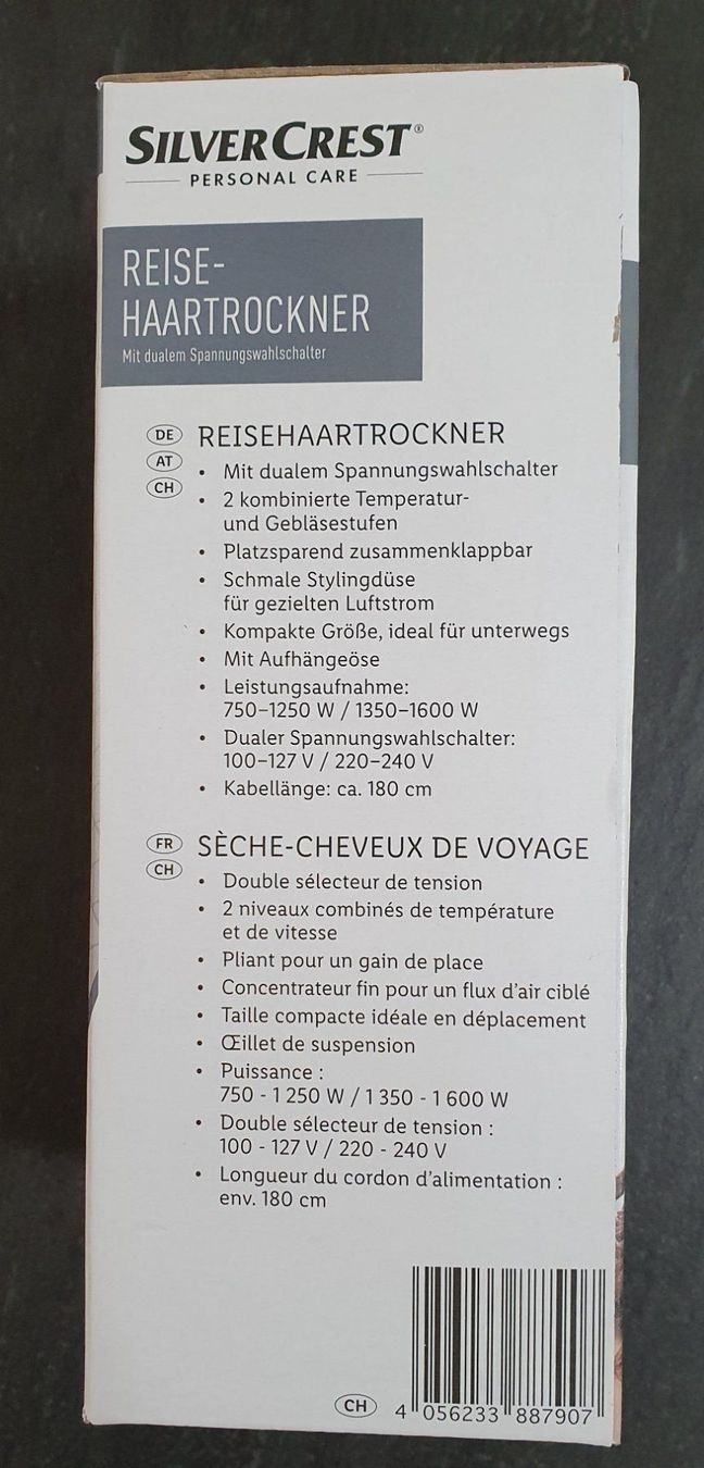Asciugacapelli: Reise-Haartrockner schwarz – Nuovo e nell'imballaggio originale da Frauenfeld venduto da Bleeddragon 2