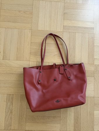 Coach Handtasche Leder rot