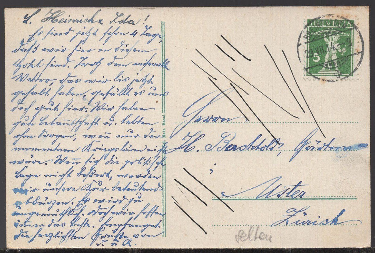Cartoline postali: Rheinfelden  Soolbad  Hotel Schützen   1914 – Usato da Aarau venduto da kufi44 1