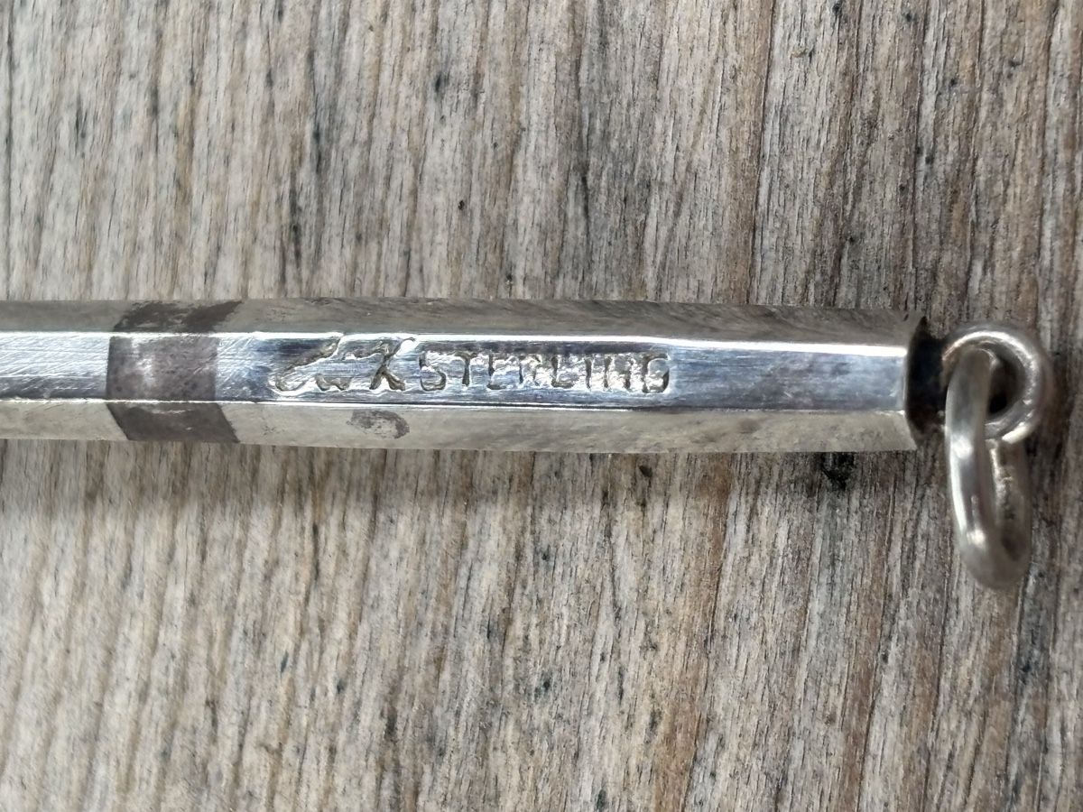 Set di posate: SWIZZLE-STICK SILBER mit Box, Sterling Silber antik – Usato da Würenlos venduto da Ashley24 2