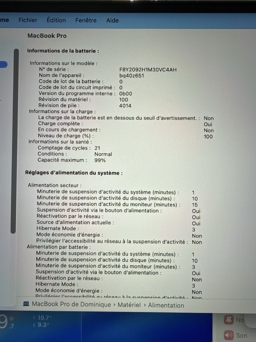 Apple Notebook: MacBook Pro 16 pouces 16Go 512Go SSD 2021 – Nuovo (secondo la descrizione) da Neyruz FR venduto da dom1964 9