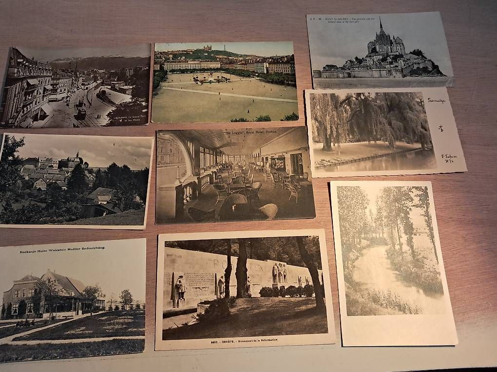 Cartoline postali: Pz 9 vecchie cartoline ,con francoboollo  1920 , – Usato da Figino venduto da cau_pcd6