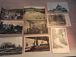 Pz 9 vecchie cartoline ,con francoboollo  1920 ,