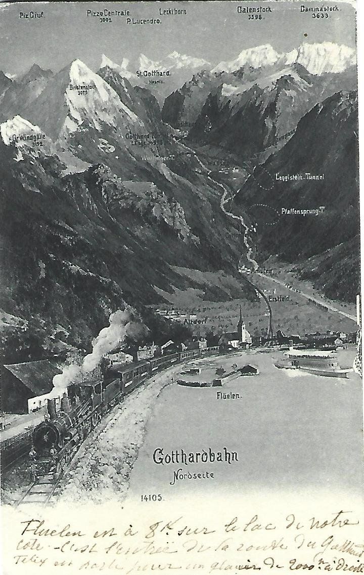 Cartoline postali: Gotthardbahn Flüelen Dampflock – Usato da Wetzikon ZH venduto da Brulu100
