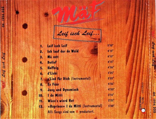 CDs: Mäf – Leif Isch Leif... – Gebraucht aus St.Gallen von jalamusic 1