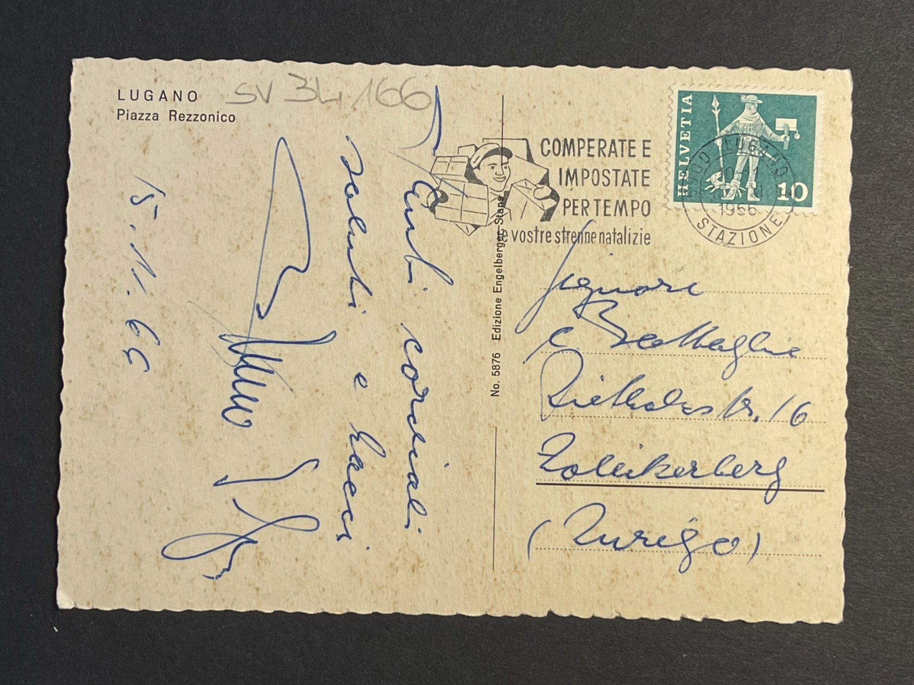 Cartoline postali: Lugano, Piazza Rezzonico, Oldtimer !!! – Usato da Steg VS venduto da danwer74 1
