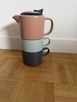 Tee-Set Kanne und Tassen, Pastellfarben -Top Zustand! (57)