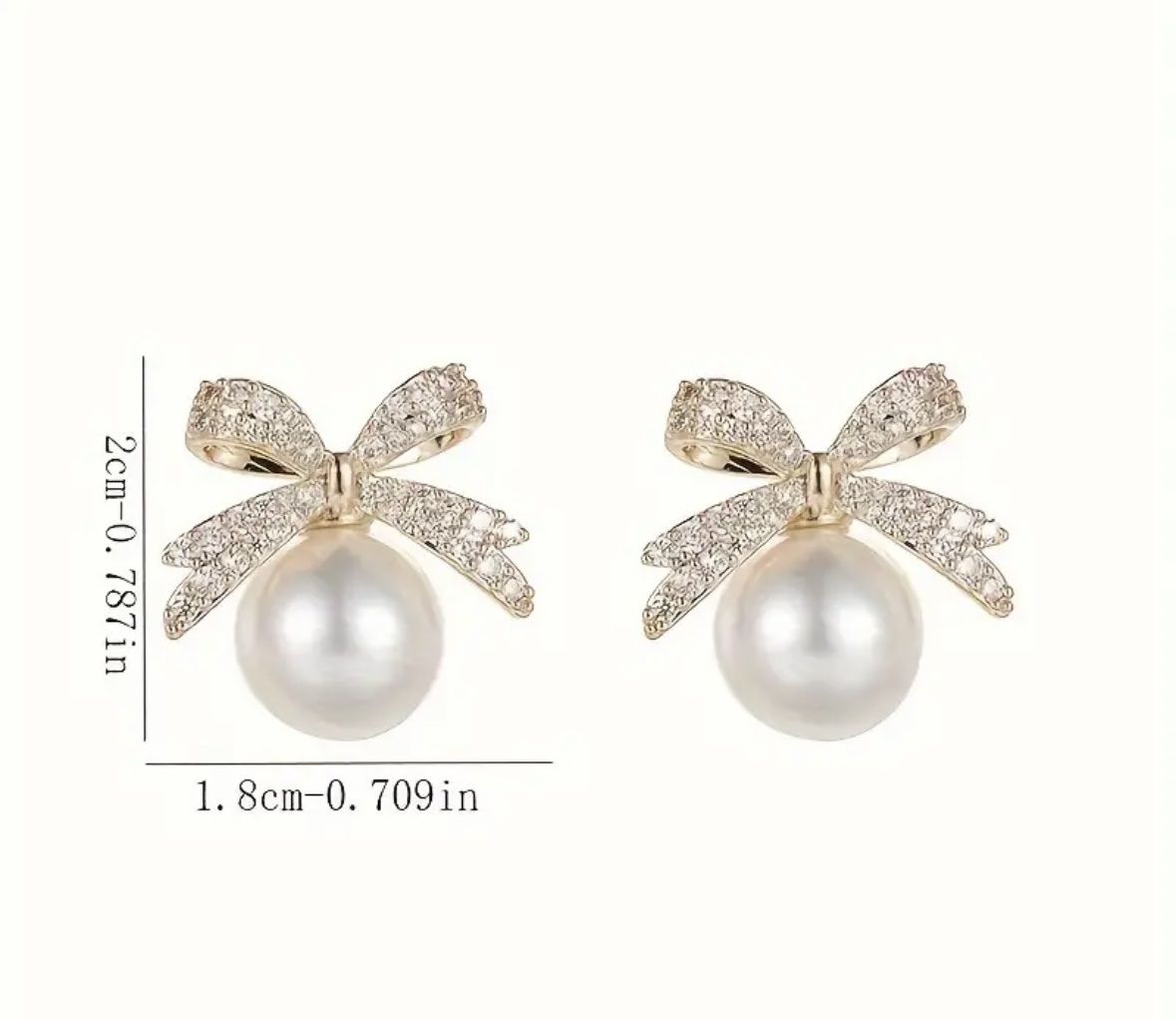 Ohrringe & -stecker: Elegante Perlenohrringe mit Strass-Schleife – Neu und originalverpackt aus Siebnen von luana_cataleya