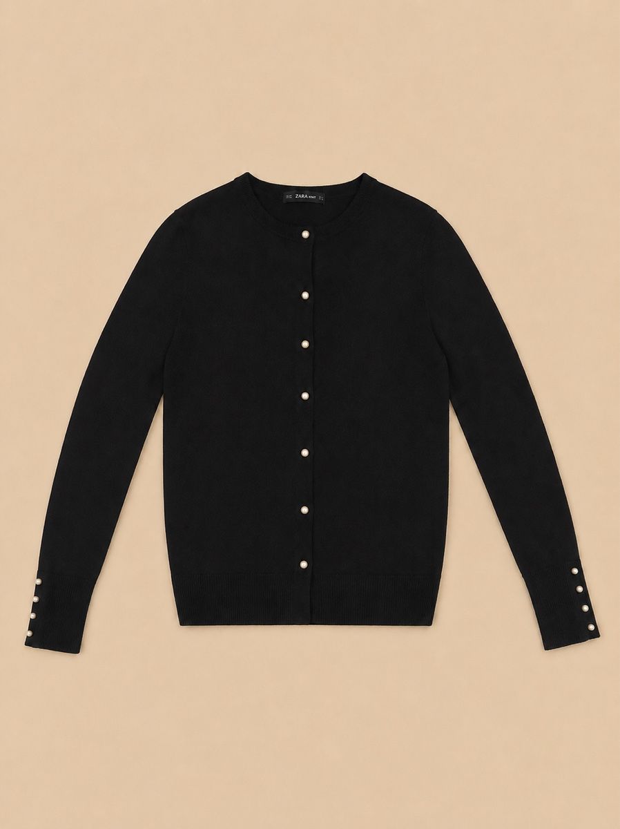 Zara Gilet & Giacche senza maniche: GILET NOIR À BOUTONS PERLES – Nuovo (secondo la descrizione) da Lausanne venduto da KeNaChic 1